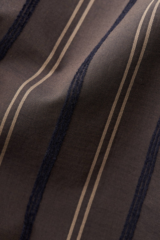 Gusto Shirt Brown Velvet Stripe