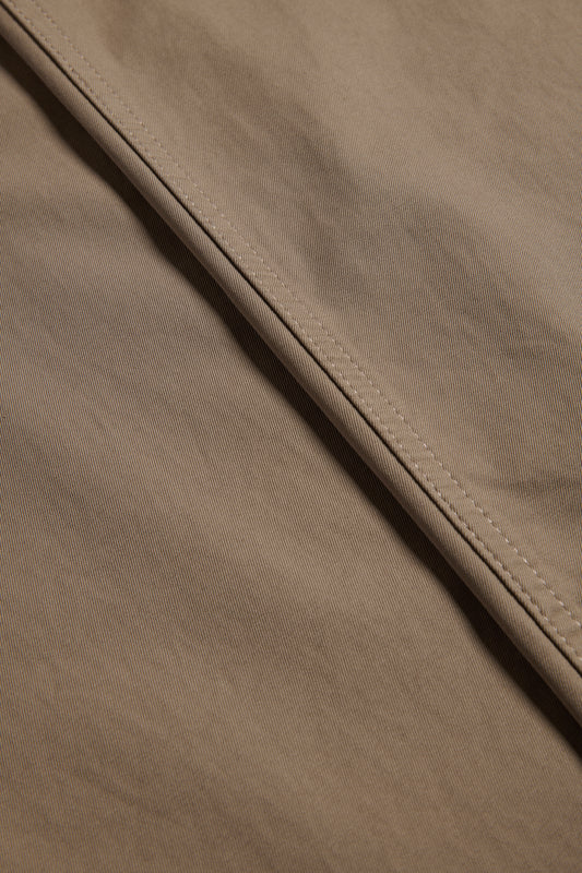 Men's long-pants, organic cotton twill, washed beige.