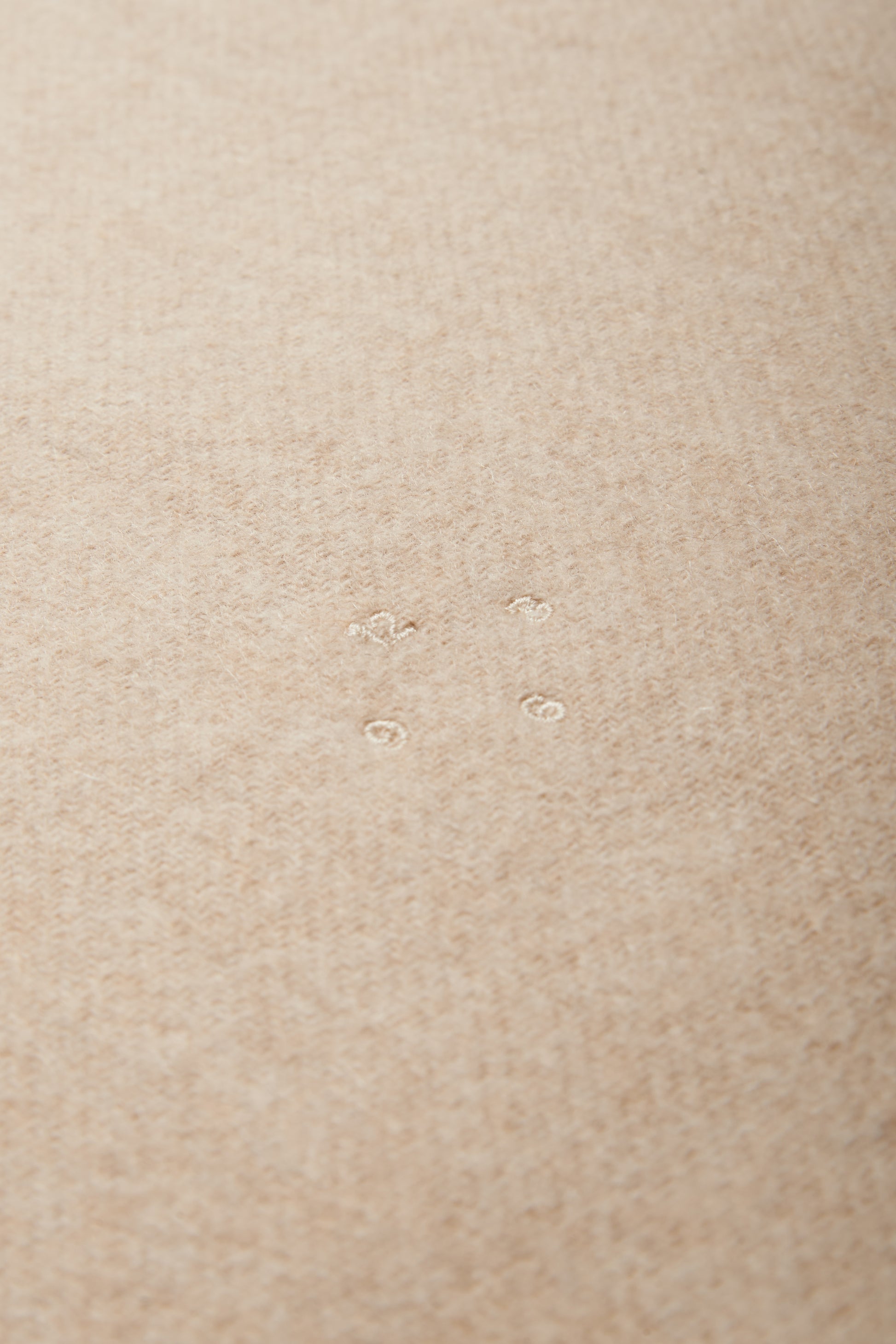 Women's accessories cashmere scarf, creme, with subtle embroidered details.