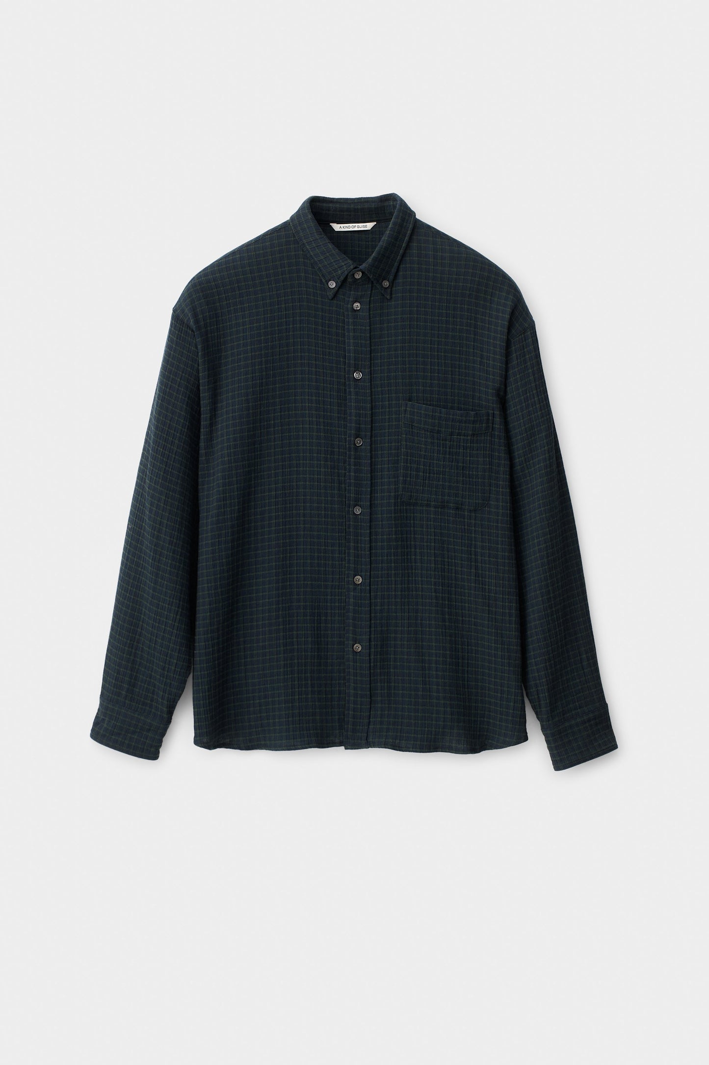 Banita Button Down Shirt Navy Green Check