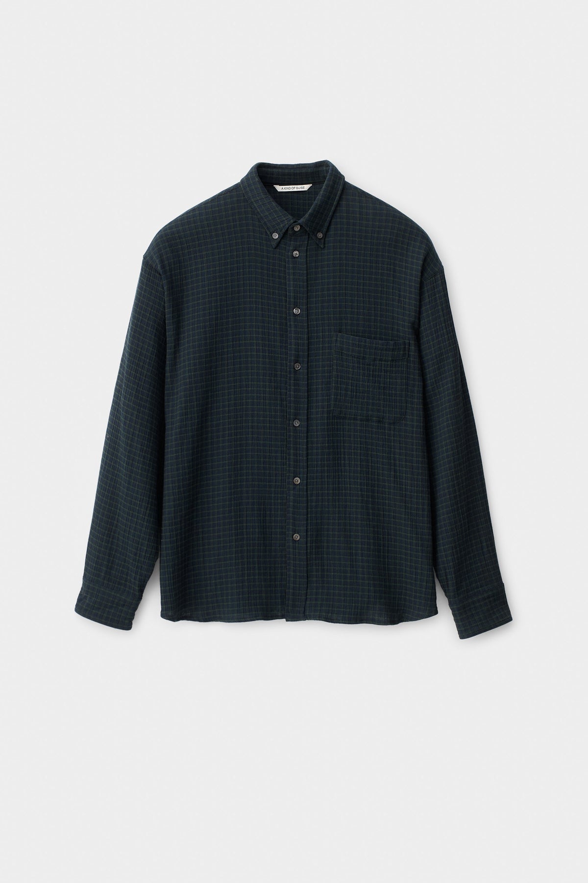 Banita Button Down Shirt Navy Green Check
