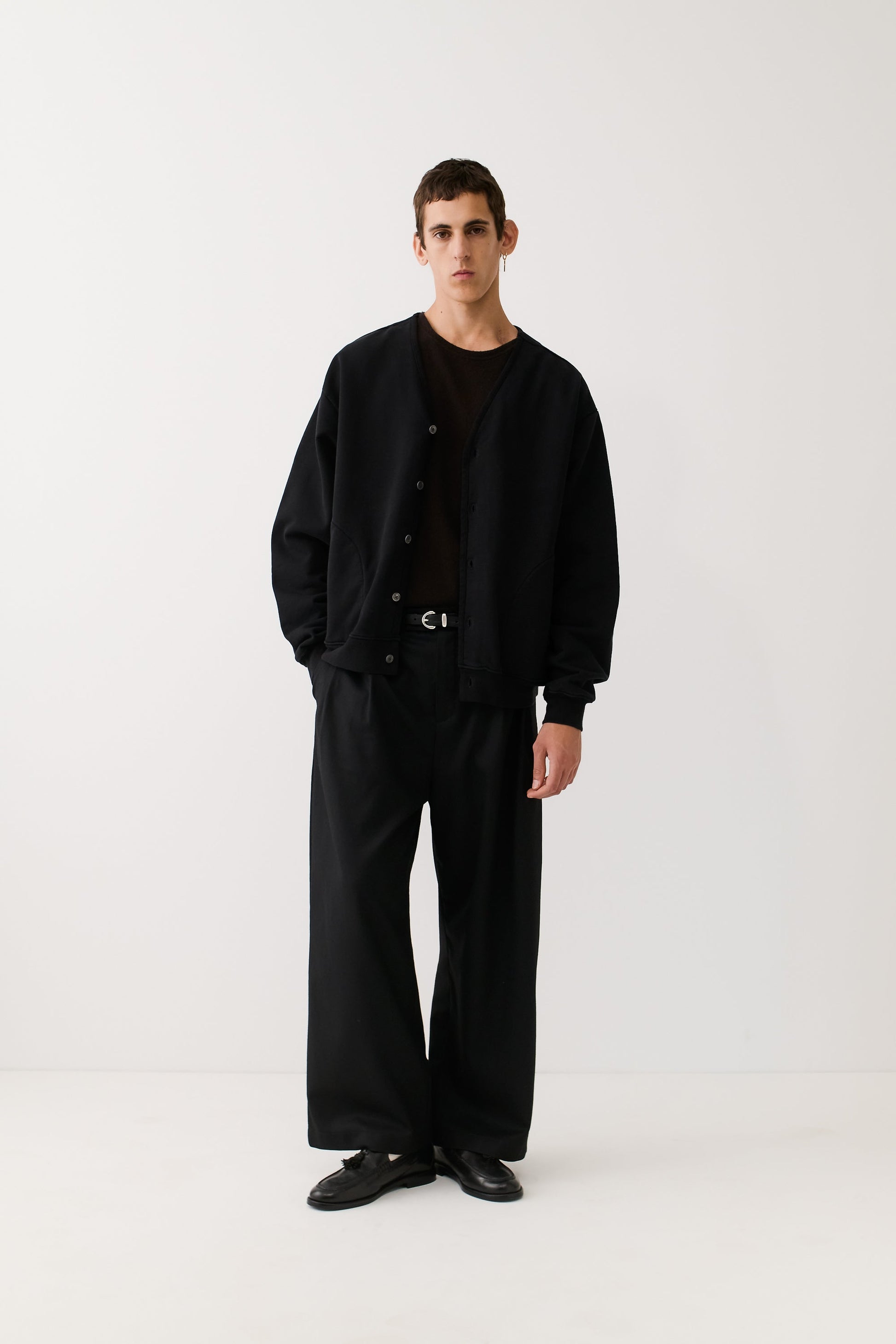 Broto Jersey Cardigan Washed Black