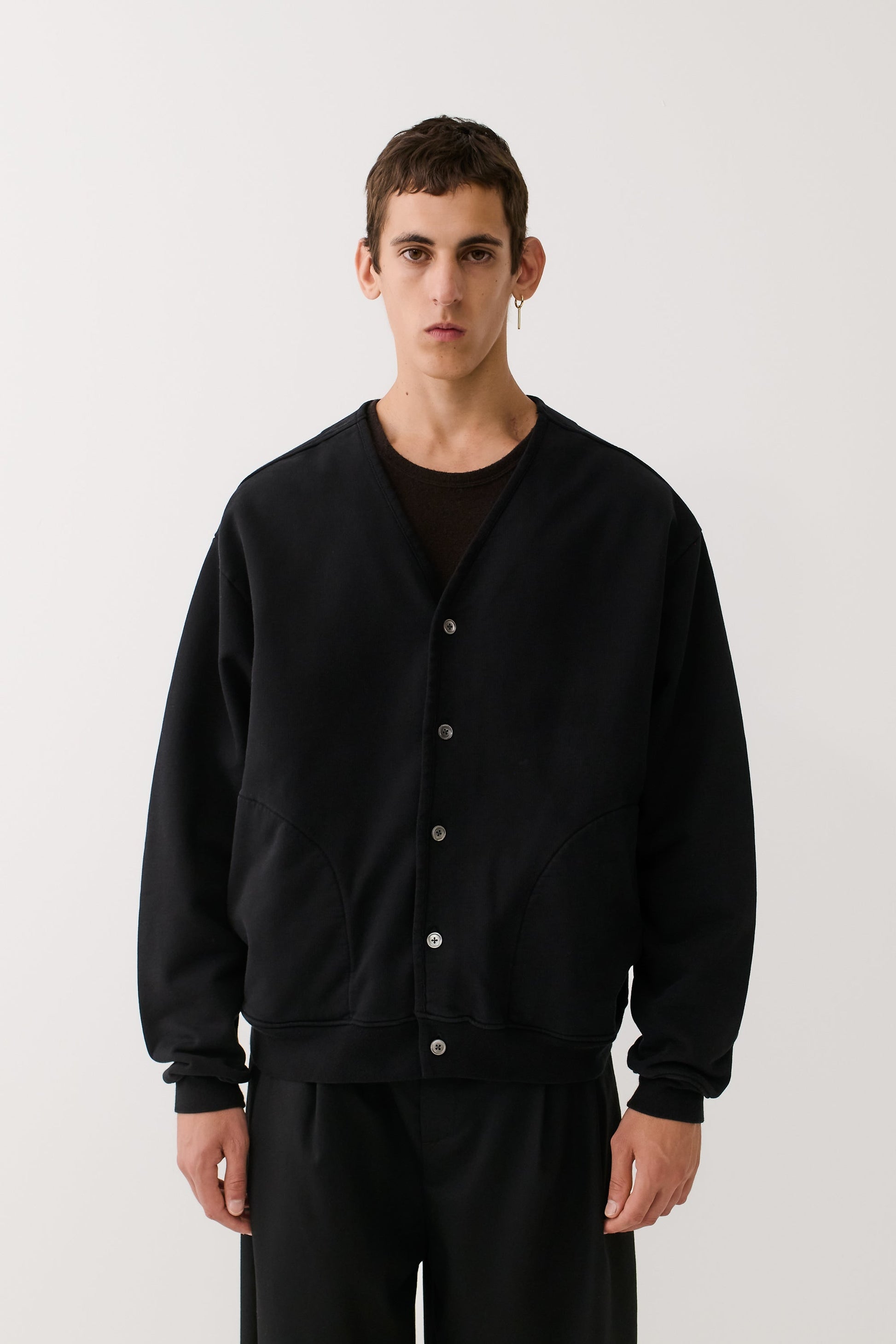 Broto Jersey Cardigan Washed Black