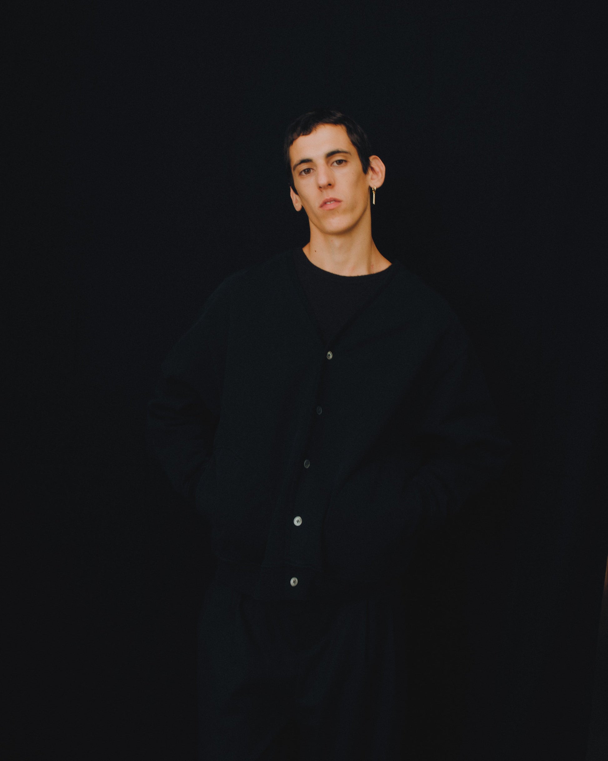 Broto Jersey Cardigan Washed Black