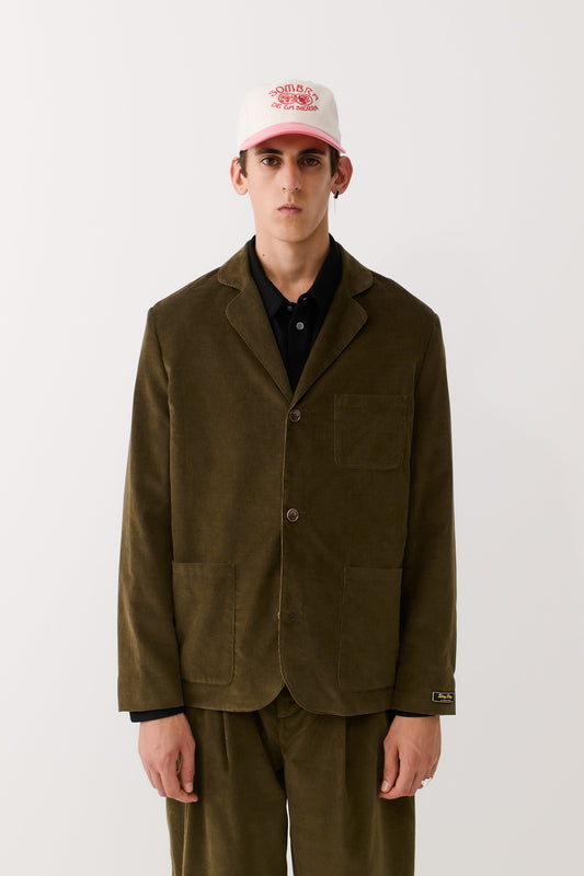 Deconstructed Atelier Blazer Olive Haze Corduroy