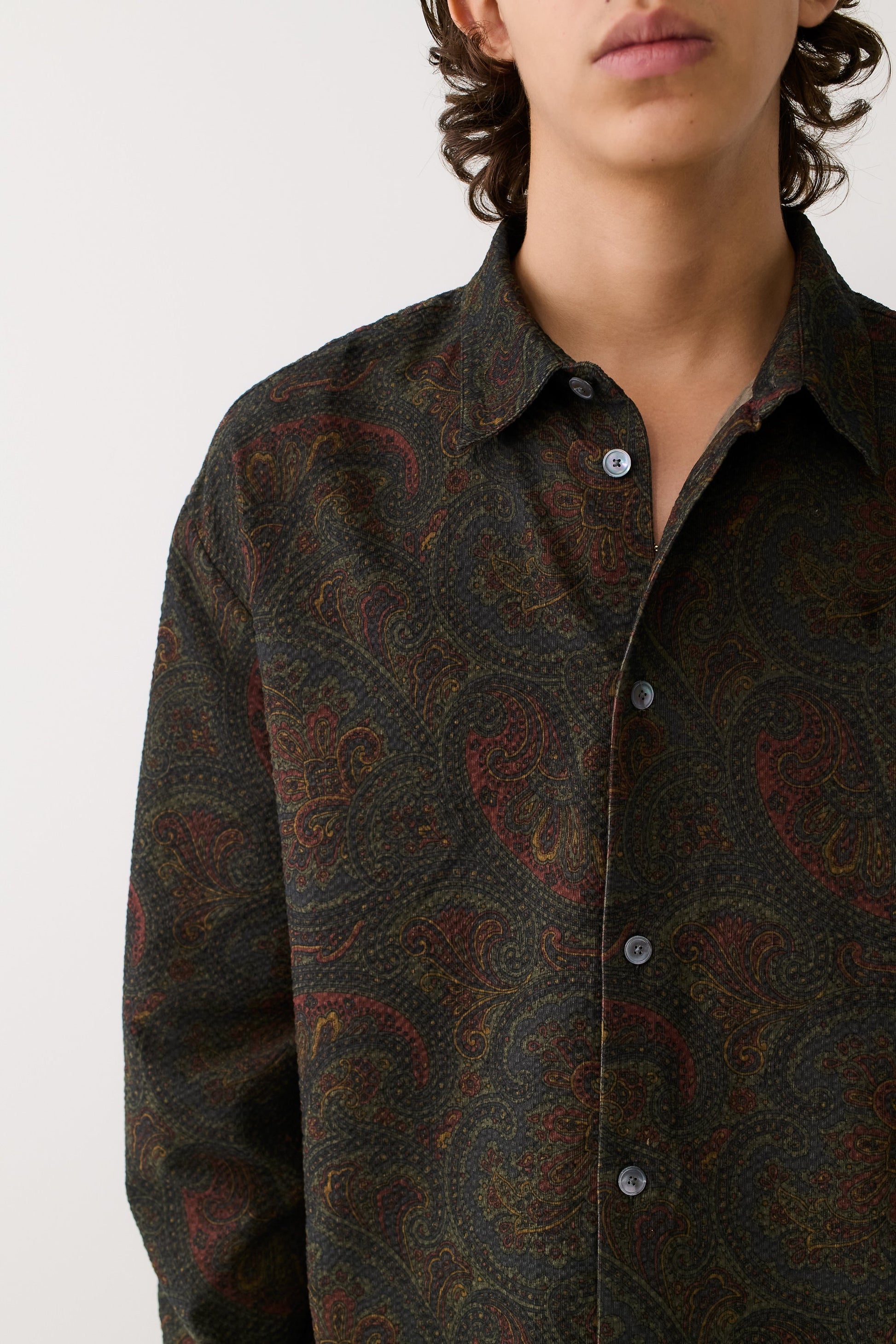 Derbin Shirt Moss Paisley