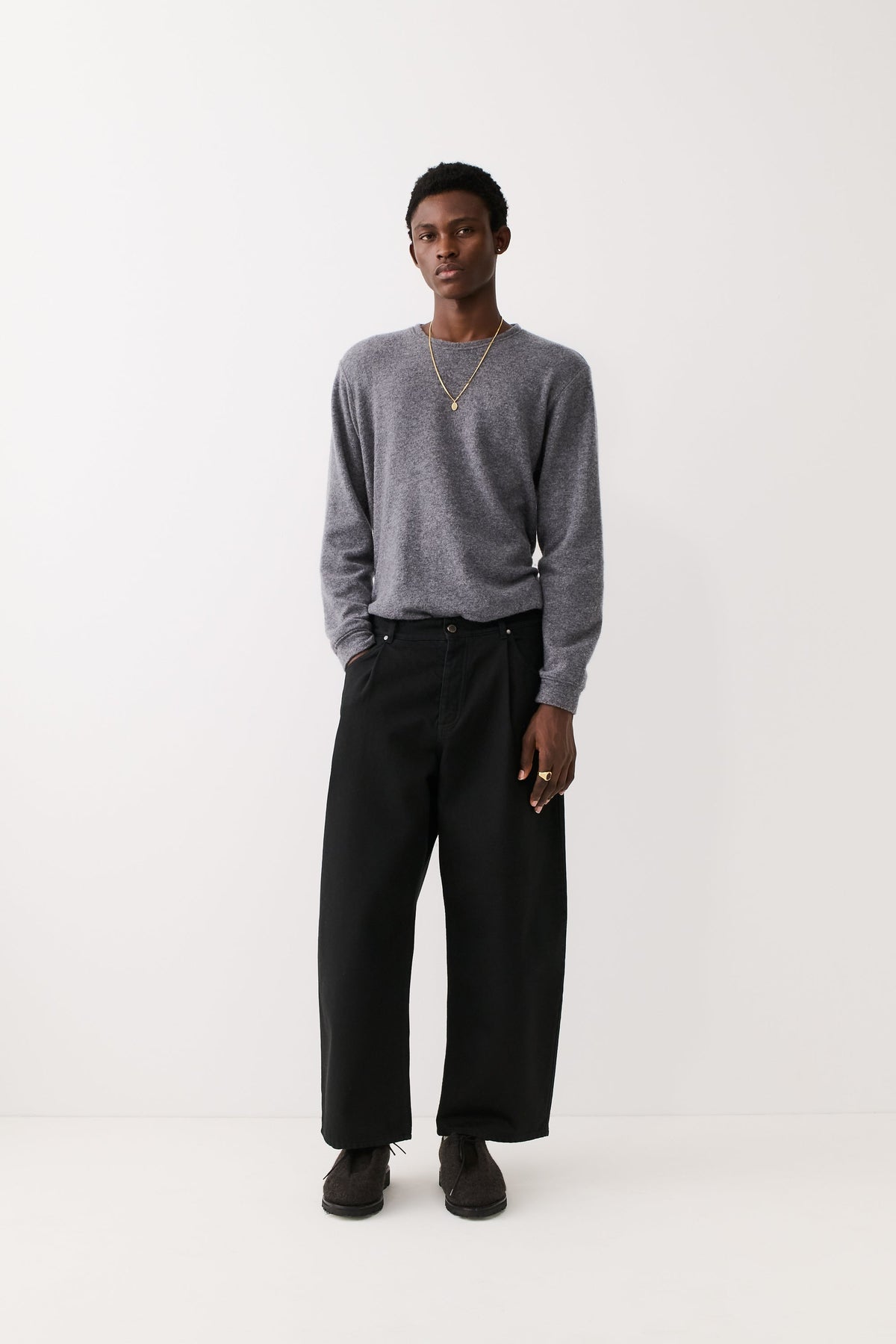 Duma Pleated Denim Coal Treasure