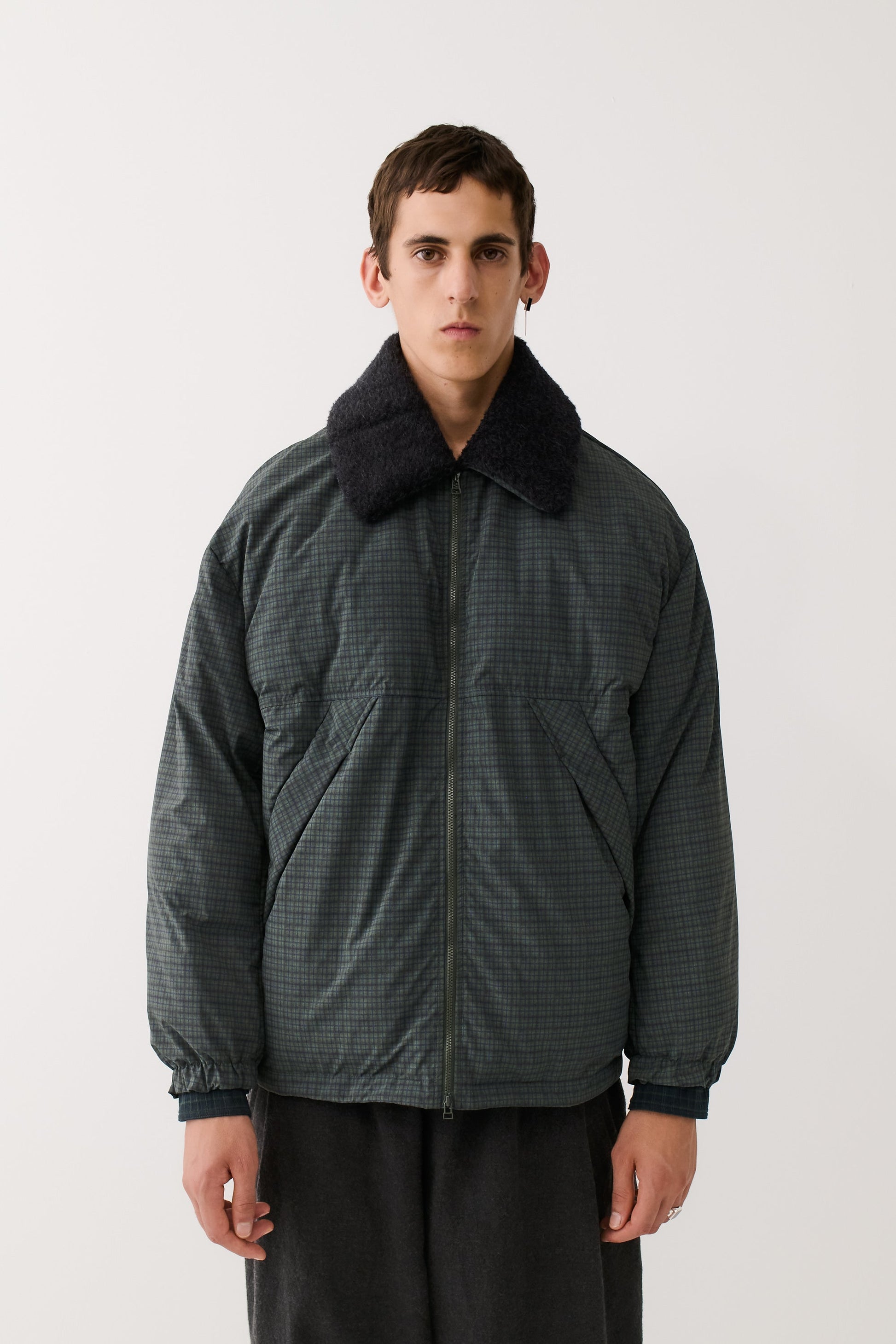Esca Puffer Jacket Dark Forest Check