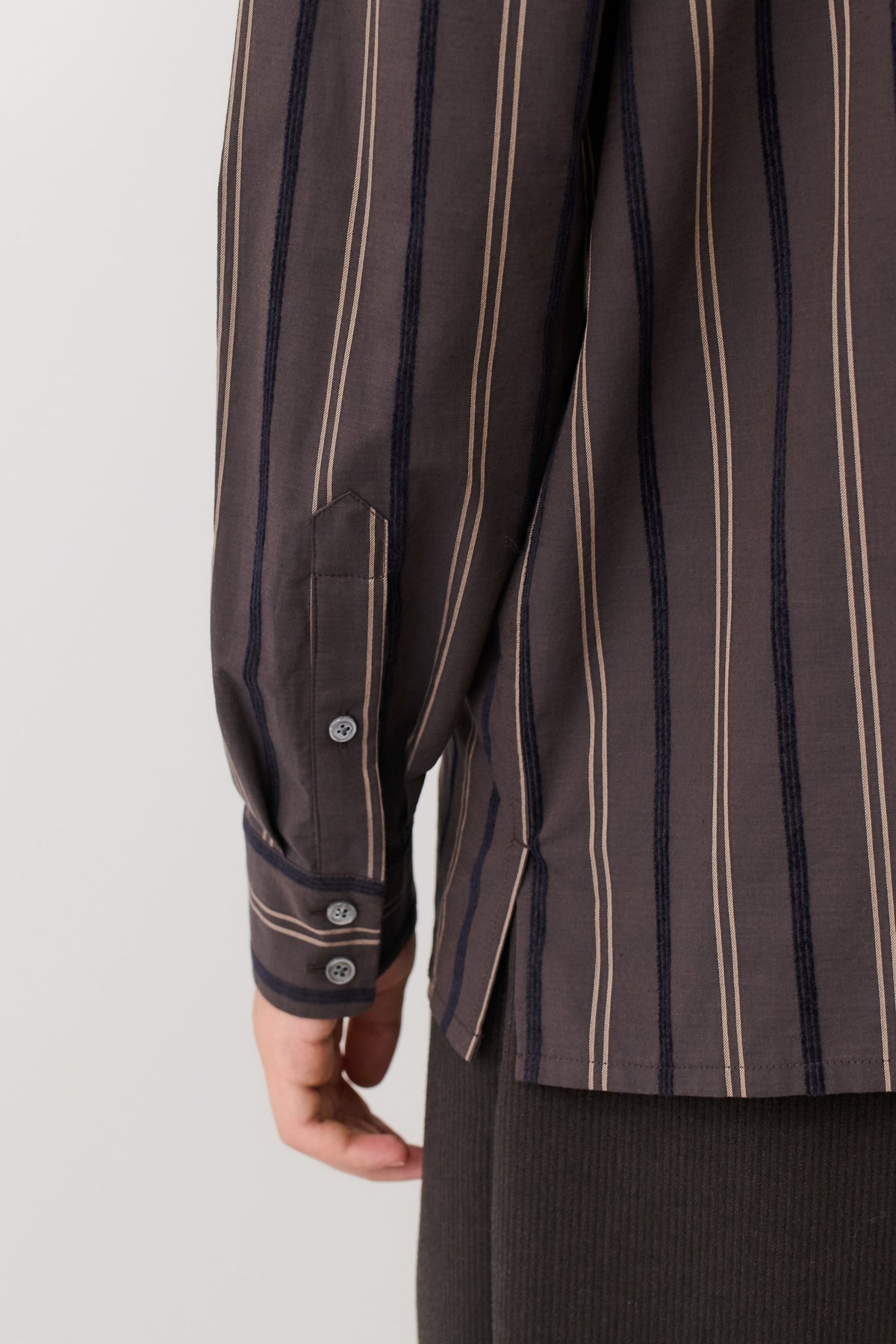 Gusto Shirt Brown Velvet Stripe