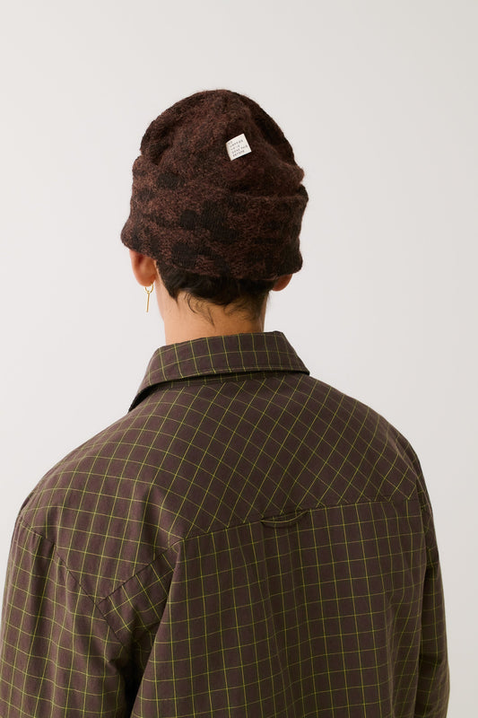 Olkay Quilted Overshirt Olive Burgundy Check