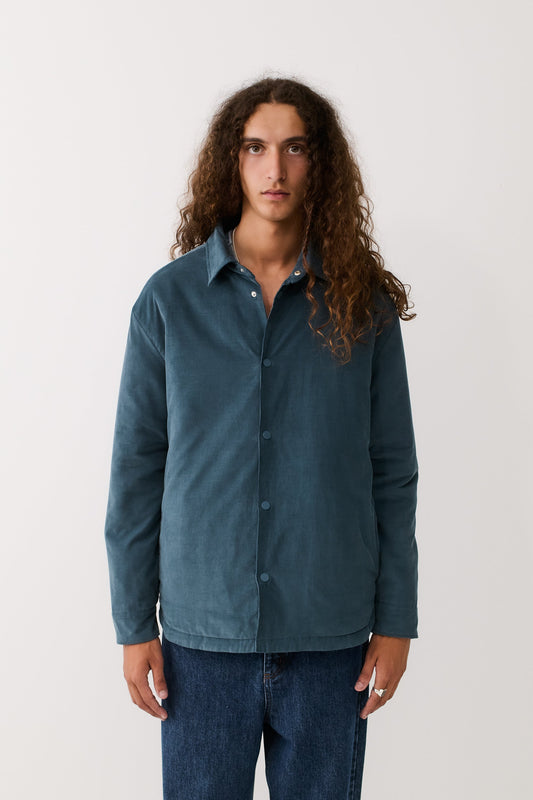 Olkay Quilted Overshirt Sea Corduroy