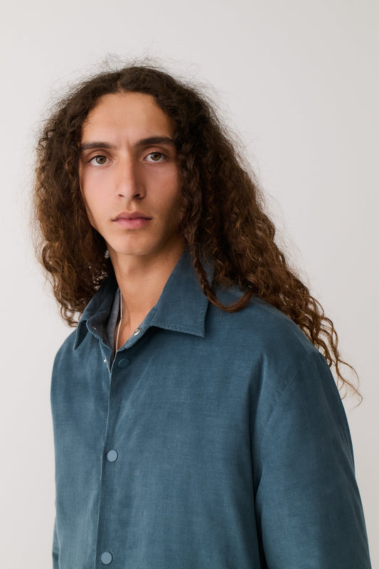 Olkay Quilted Overshirt Sea Corduroy