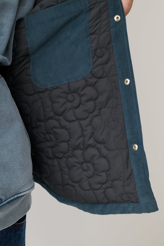 Olkay Quilted Overshirt Sea Corduroy