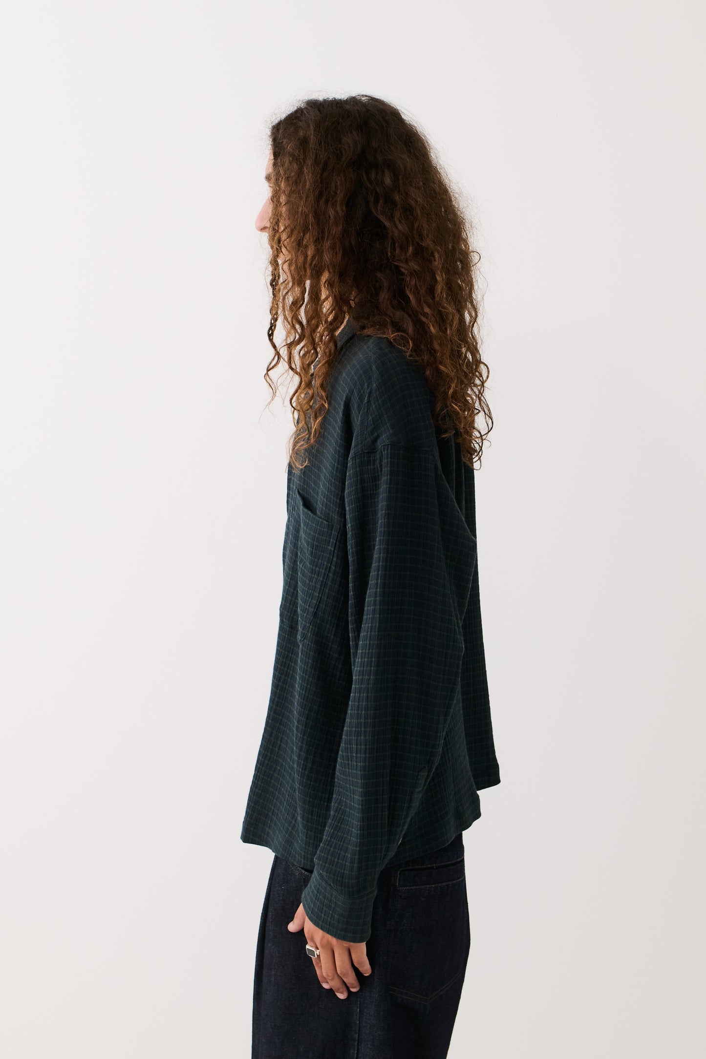 Rumba Shirt Navy Green Check