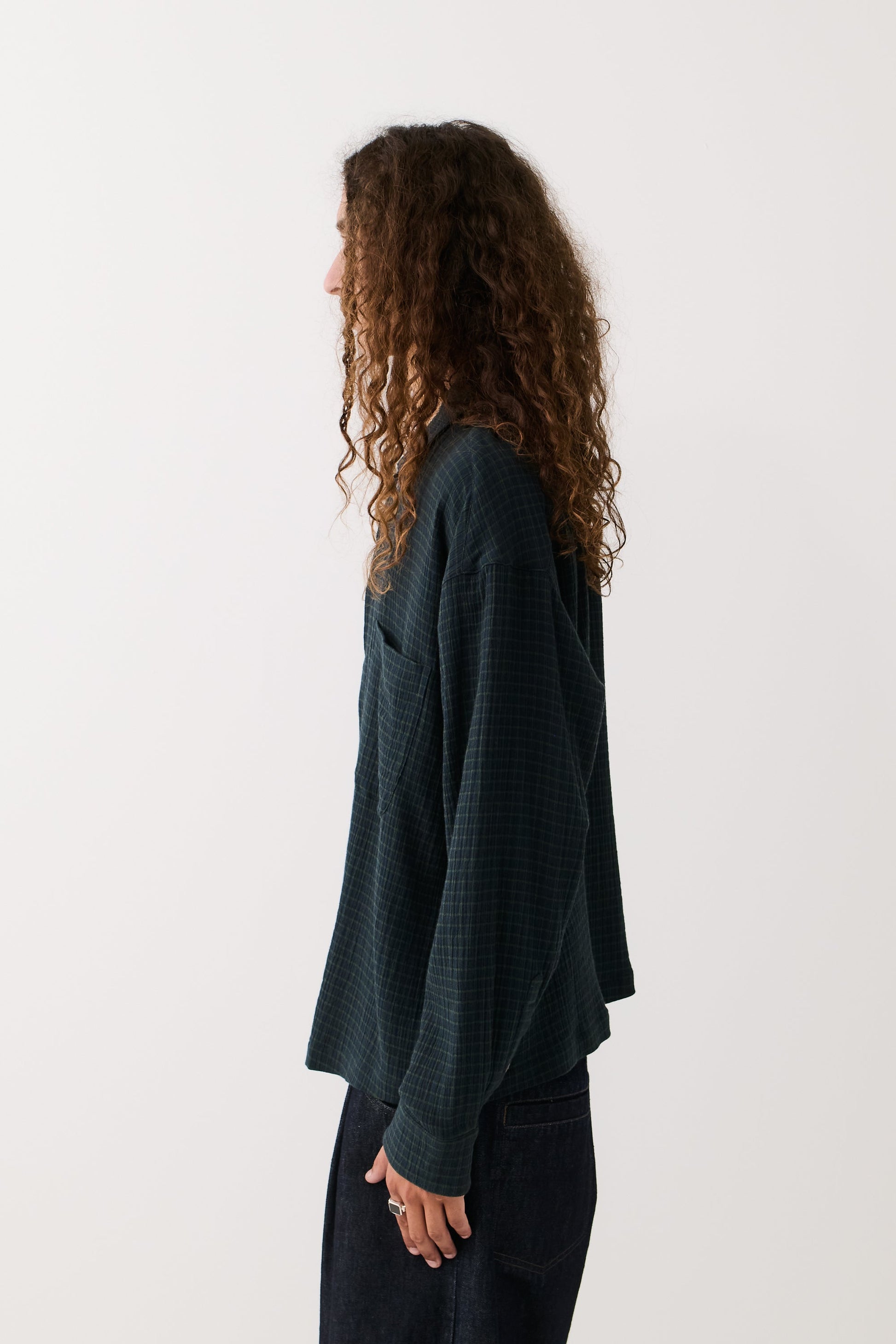 Rumba Shirt Navy Green Check
