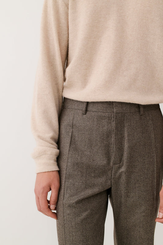 Tailored Wide Trousers Dirty Houndstooth