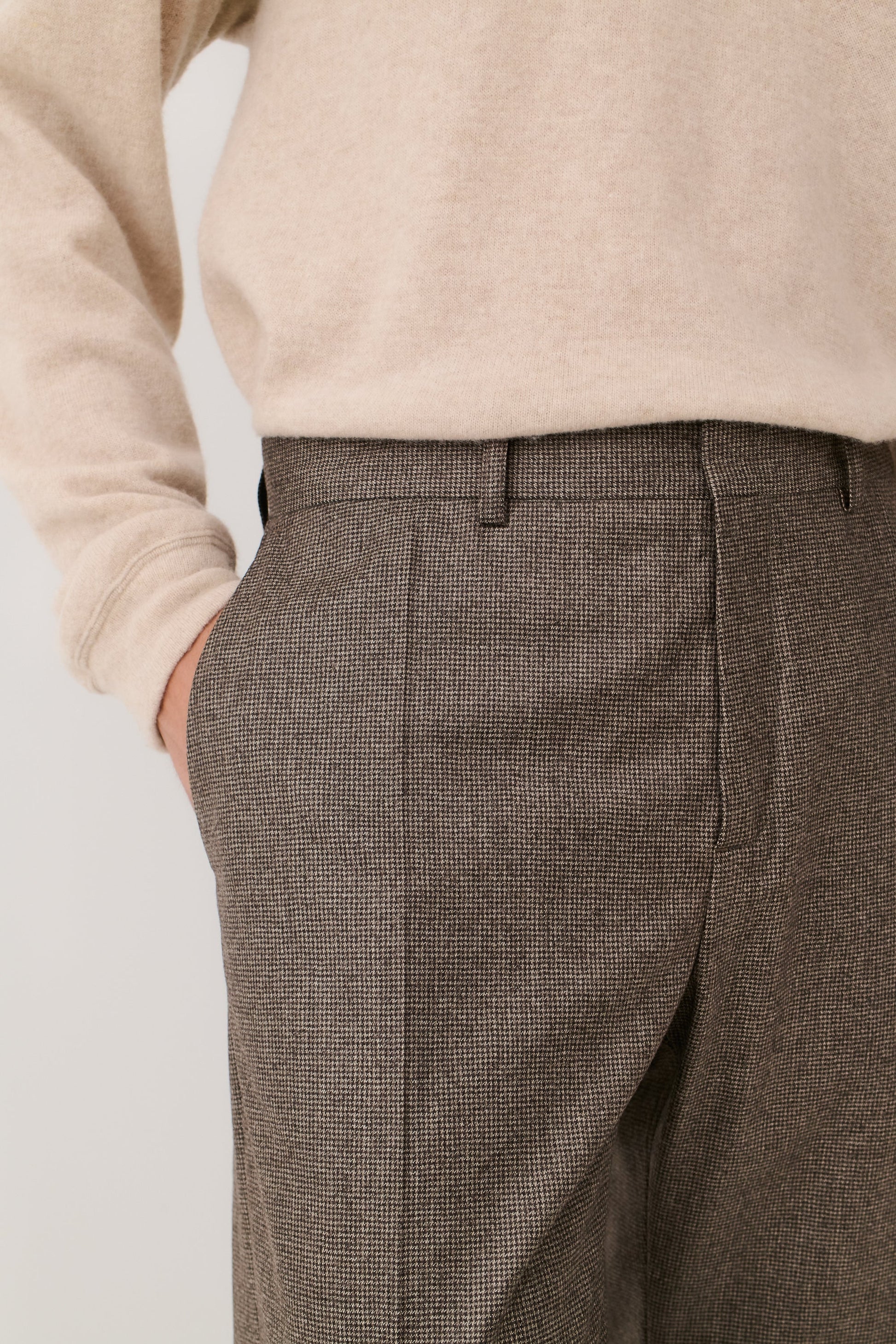 Tailored Wide Trousers Dirty Houndstooth