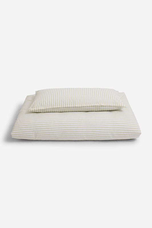 Accessories pillowcase, 100% organic cotton, sage stripe, 40x80cm, with zipper closure.