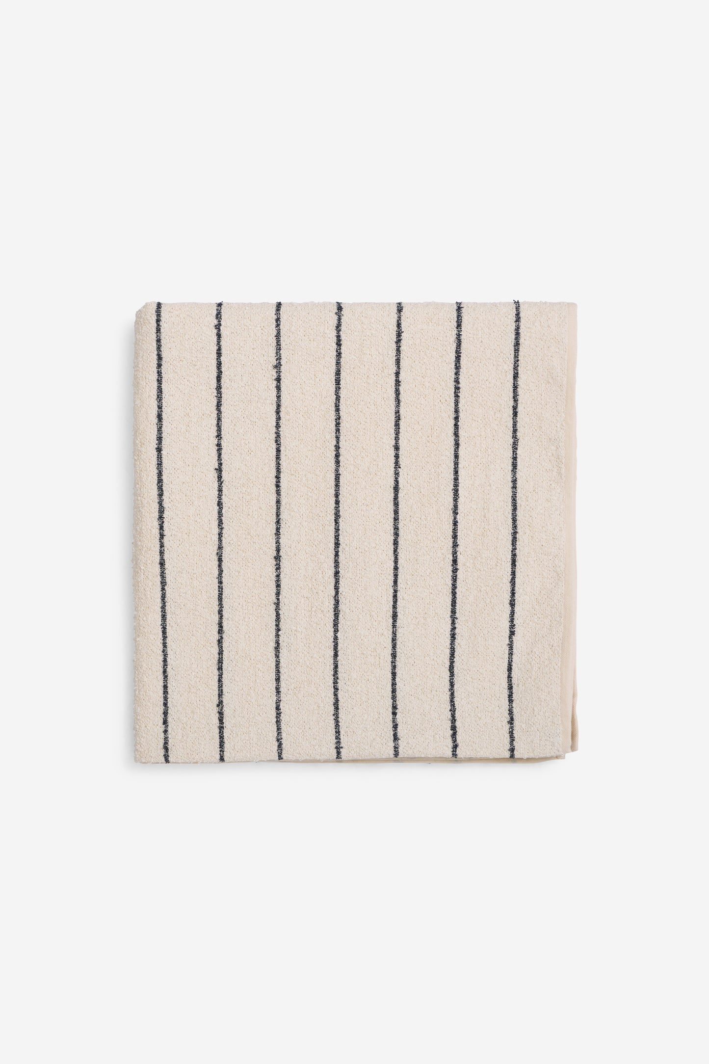 Accessories towel, linen-cotton mix, fine indigo stripe, natural beige.