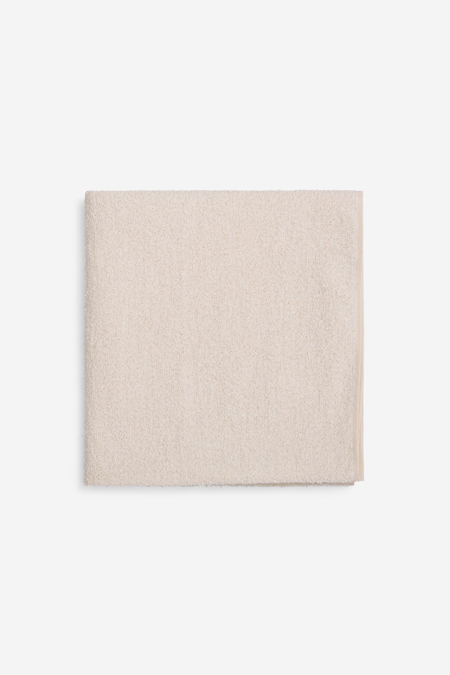 Accessories towel, linen-cotton mix, white, folded, 80x160cm, with subtle texture.