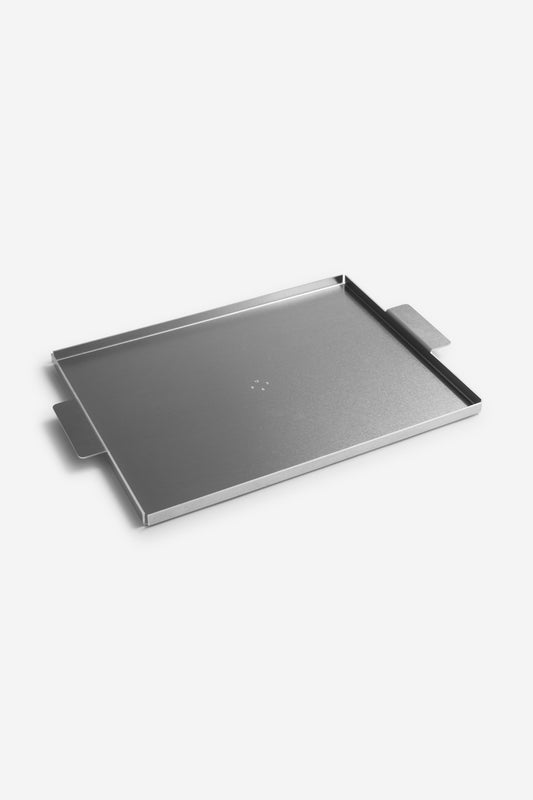 Accessories tray, small, uncoated aluminum, 34x26cm, with handles, crafted in Germany.