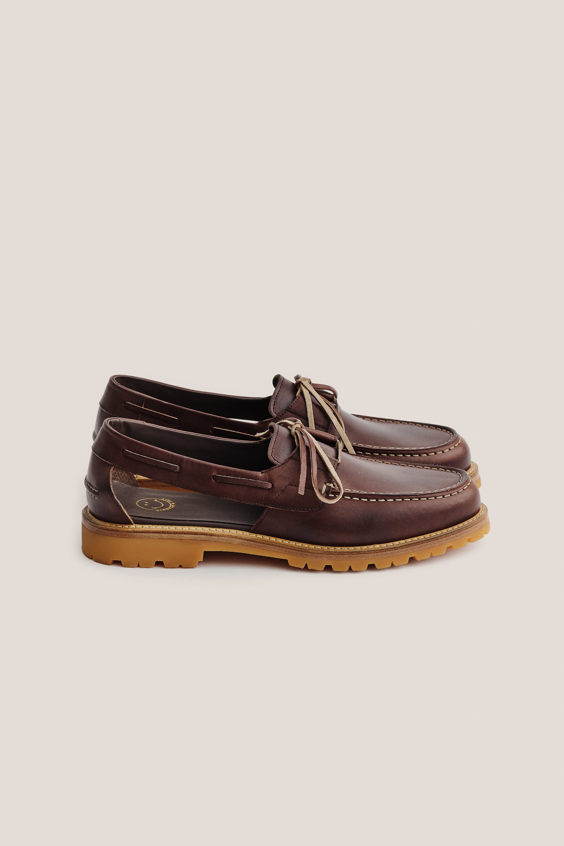 Men's accessories, Barolo Boat Sandal, premium Italian vegetal cowhide, dark brown, slingback boat-style, lug sole.