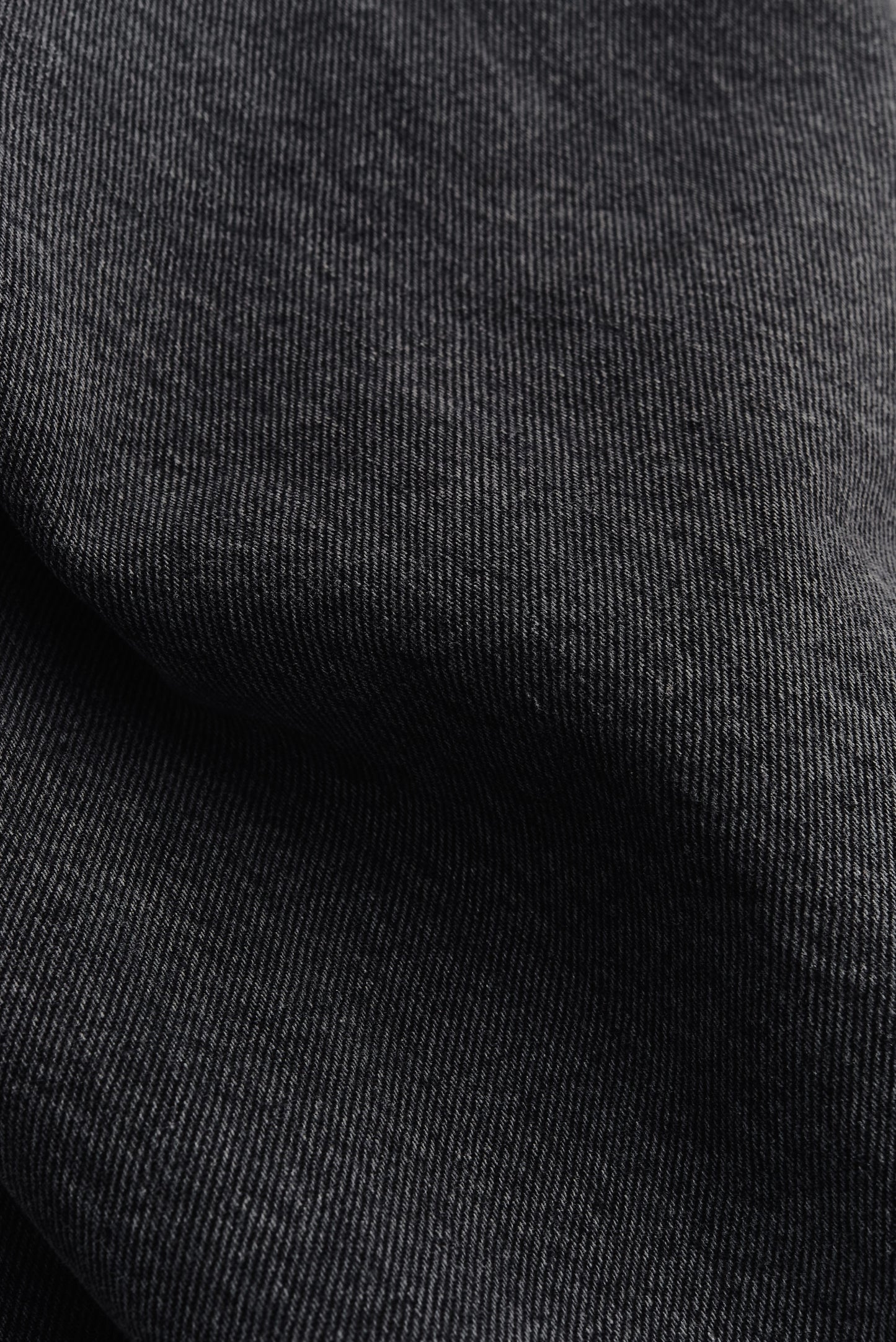 Men's long-pants, organic cotton denim, stone wash, dark grey.