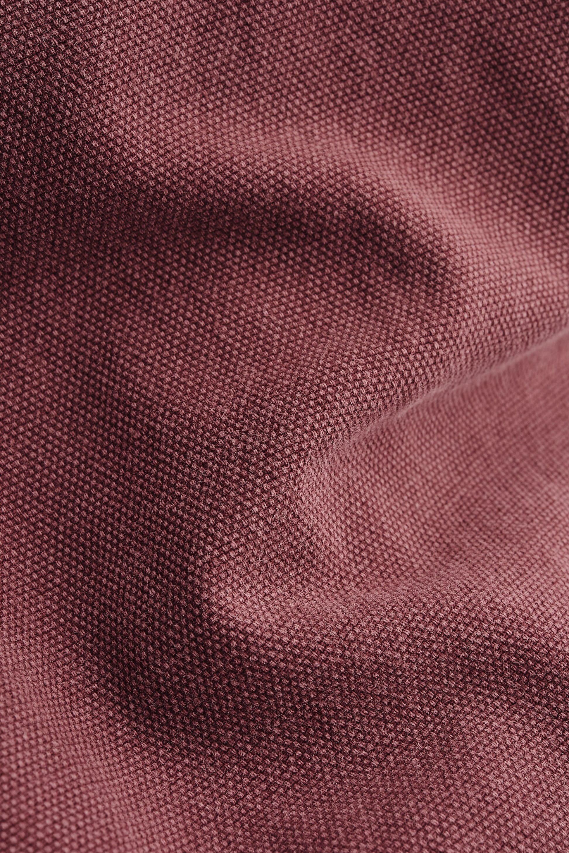 Men's pants, organic cotton, stone washed, deep red.