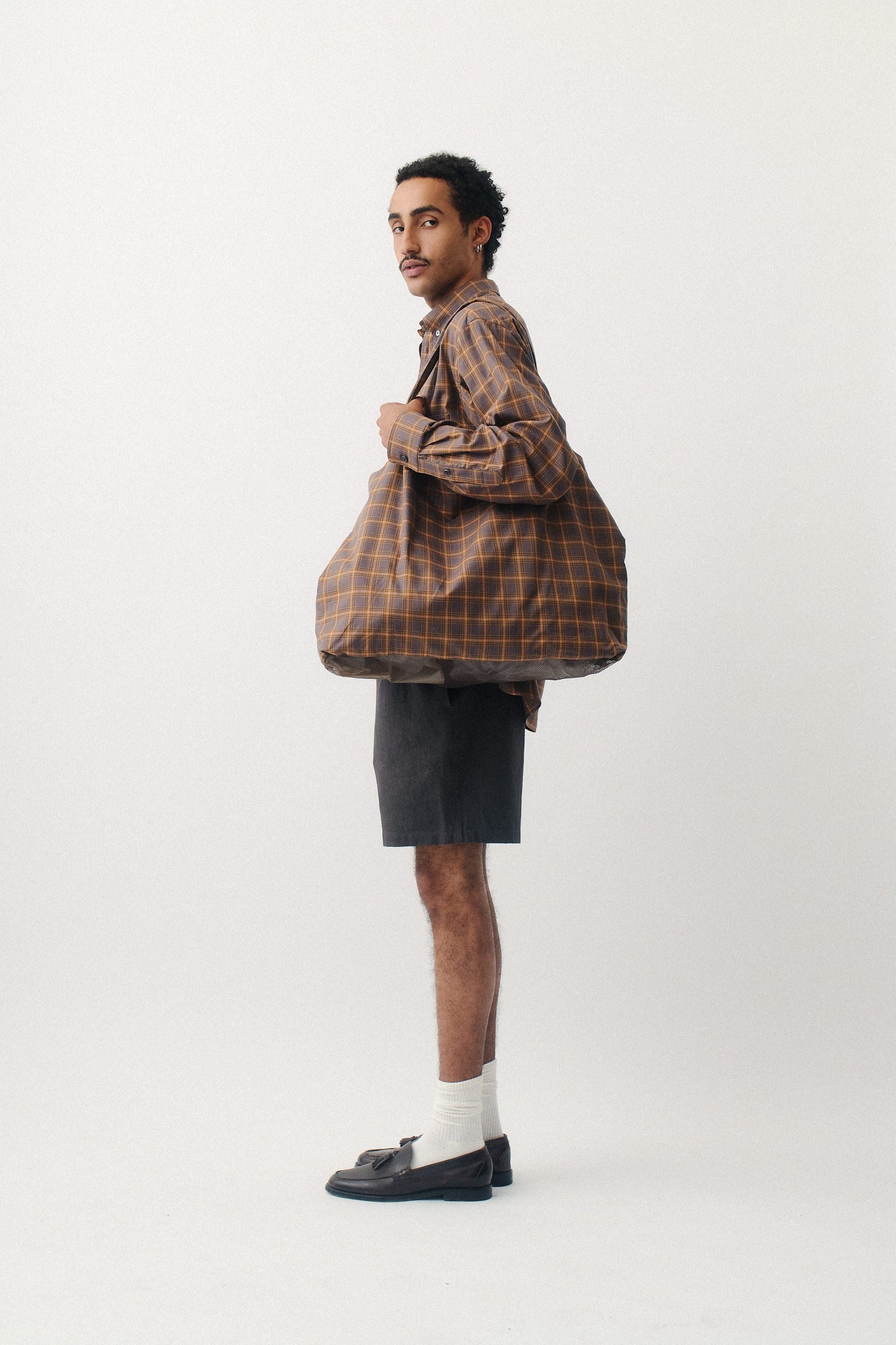 Banita Button Down Shirt Brown Madras Check