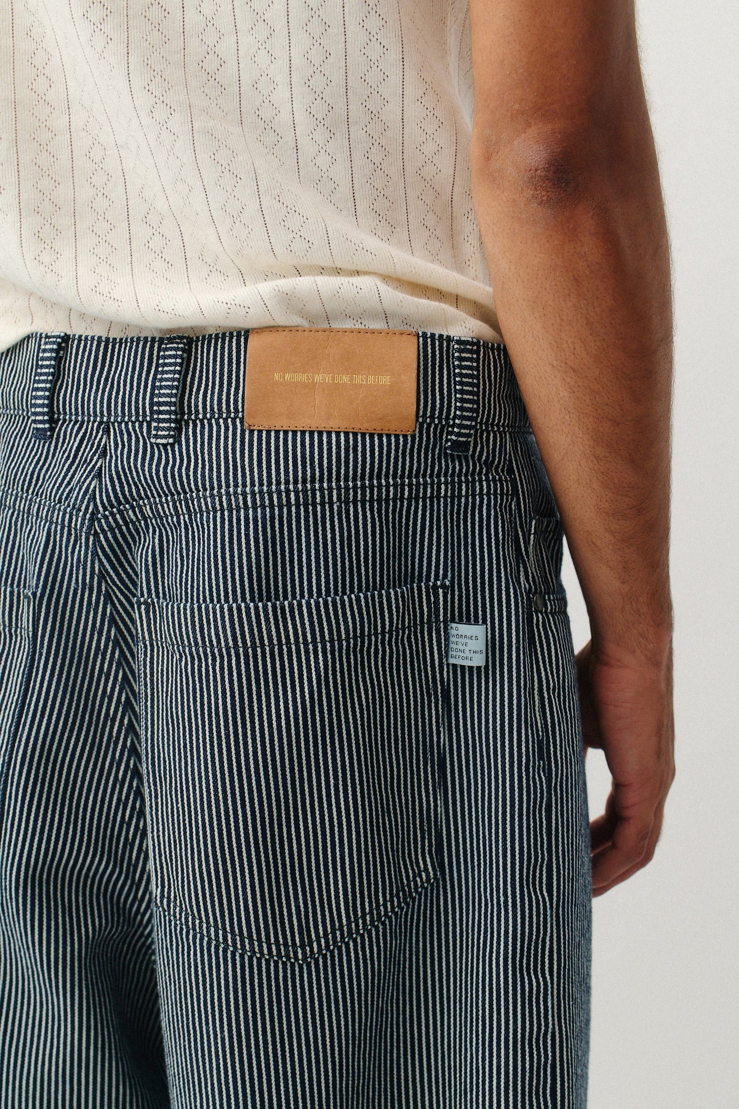 Duma Pleated Shorts Striped Denim