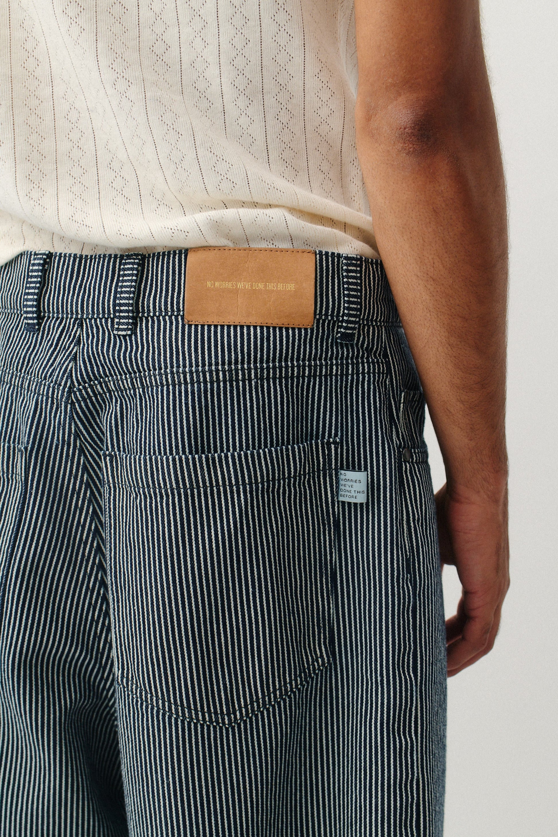 Duma Pleated Shorts Striped Denim