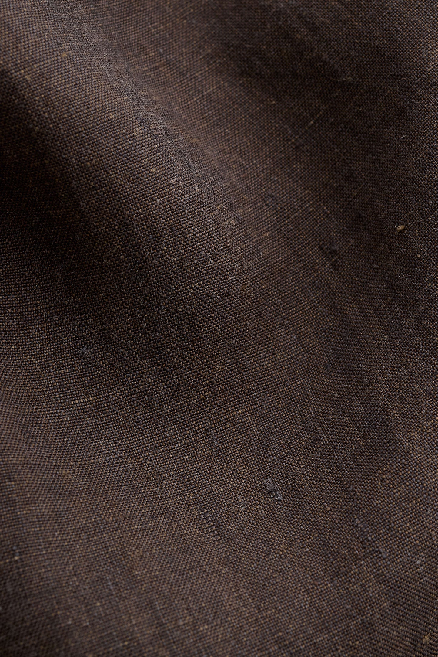 Men's long-pants, 100% linen with natural slubs, dark brown.