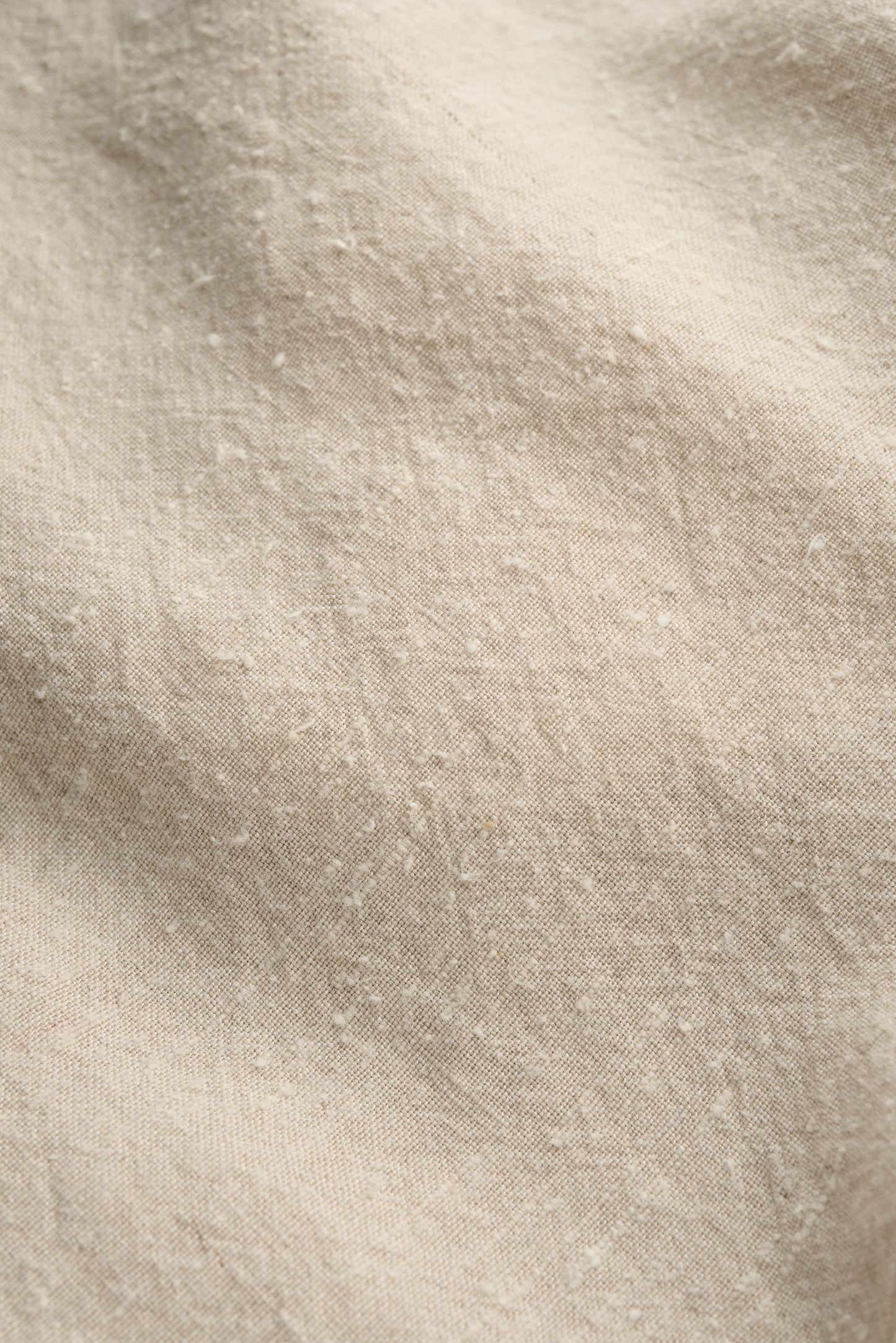Unisex shorts, linen and silk blend, naturally textured, undyed, unbleached, natural beige.