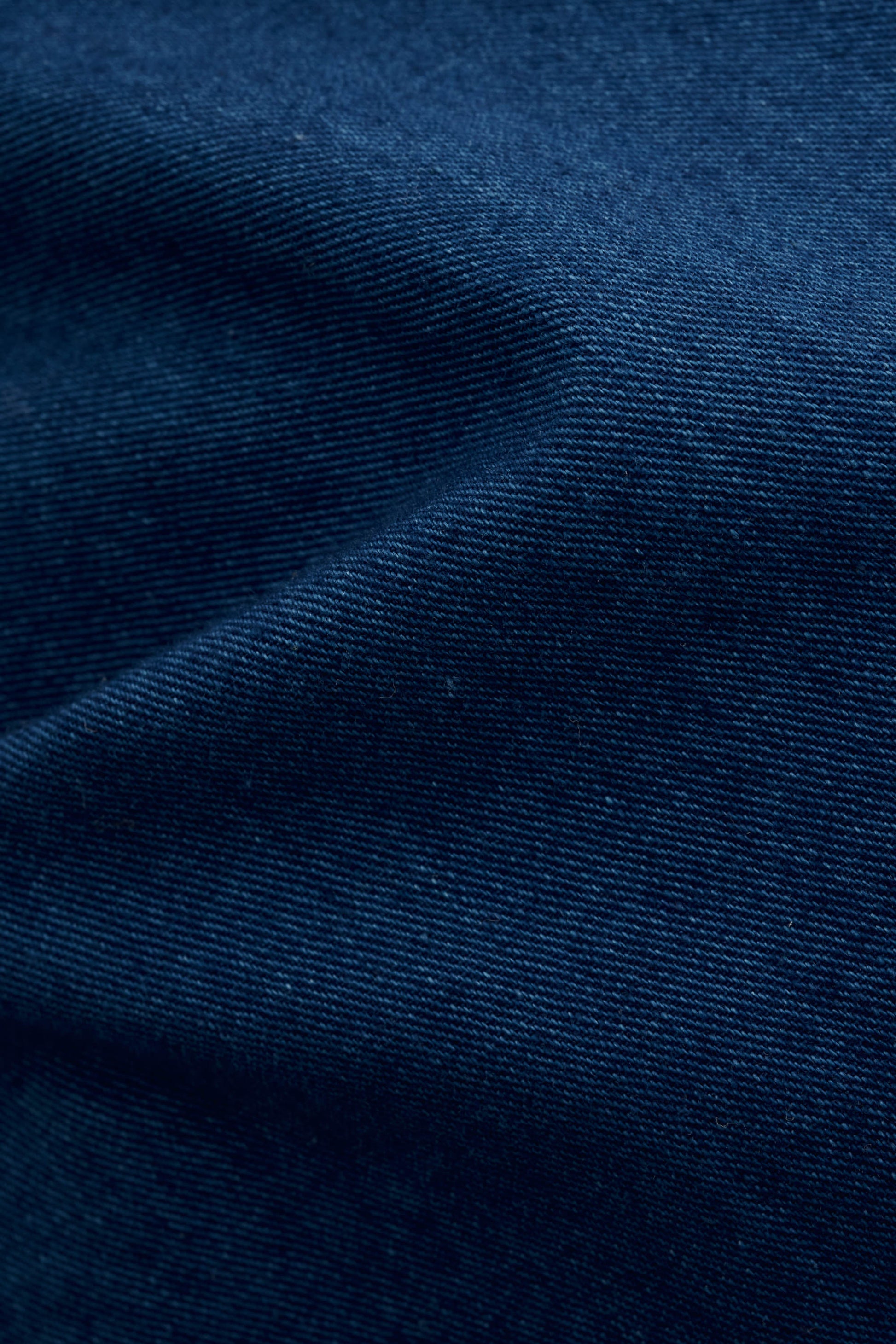 Men's shirt, short-sleeved, washed cotton, indigo.