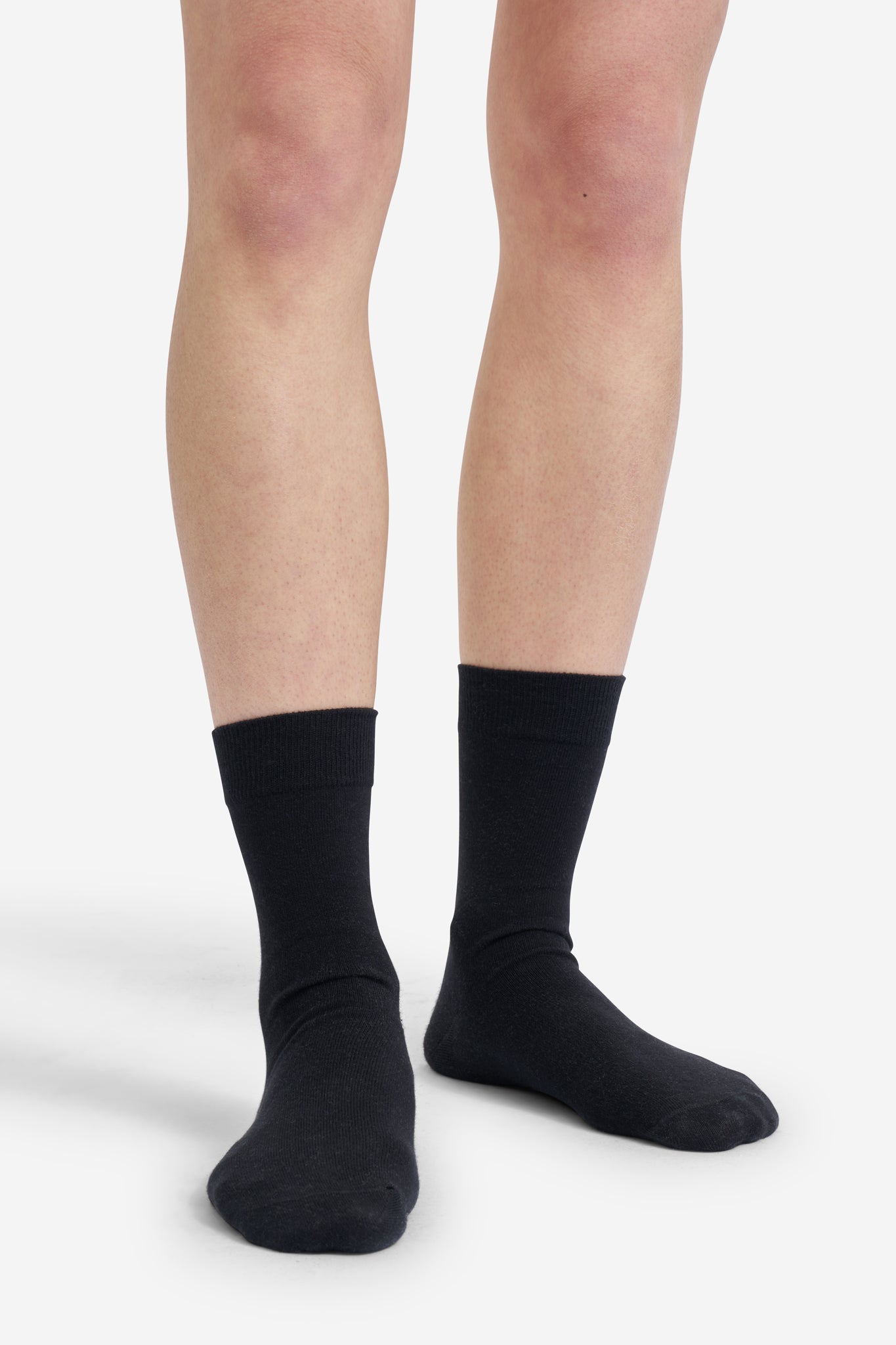 Unisex accessories socks, organic cotton mix, black, ribbed cuffs.